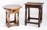 Lot 56 - An oak joined stool