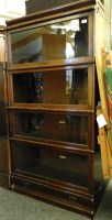 Lot 1642 - A Globe Wernicke oak four section bookcase 86cm x 39cm x 167cm