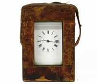 Lot 200 - A late 19th century brass carriage clock in fitted case