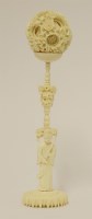 Lot 230 - A Canton ivory ball and stand