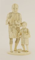 Lot 204 - A Japanese ivory okimono