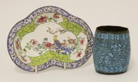 Lot 183 - A Canton enamelled saucer