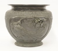 Lot 219 - A Japanese bronze jardinière