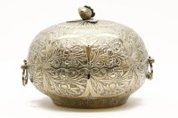 Lot 210 - A Persian (?) oval white metal box