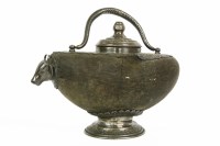 Lot 217 - An Indian white metal mounted Coco de Mer ewer
