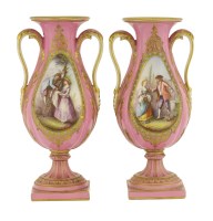 Lot 202 - A pair of Sèvres-style vases