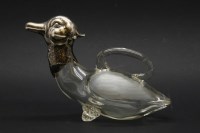 Lot 214 - A late 19th/early 20th century silver plated and wheel etched novelty jug
