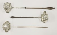 Lot 385 - Three silver toddy ladles