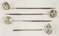 Lot 387 - Four silver toddy ladles