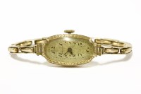 Lot 279 - An Art Deco ladies 18ct gold pyramid mechanical watch with Arabic numerals