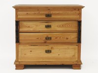 Lot 767 - A pine chest of four graduated drawers
