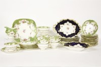Lot 494 - A part service of Coalport Waring and Gillow green pattern together with a quantity of similar plates in royal blue (qty)