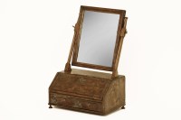 Lot 855 - A Queen Anne burr walnut dressing table mirror