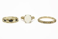 Lot 287 - A 9ct gold single stone opal cabochon ring