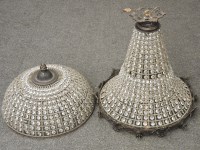 Lot 615A - An early 20th century bronze and cut glass pendant light fitting