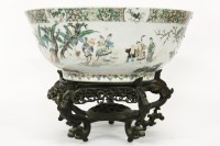 Lot 580 - A large 18th century Chinese famille vert punch bowl