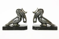 Lot 413 - A pair of Art Deco Franjou Toucan bookends