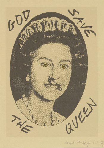 Jamie Reid GOD Save The Queen 版画 額装 Lot 223 - Jamie Reid (b.1947) GOD SAVE THE QUEEN
