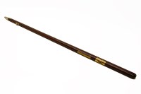 Lot 581 - A Dan Craft mahogany and brass mounted military marching stick