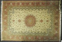 Lot 783 - A Persian silky rug with central medallion