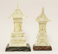 Lot 584 - Two Japanese ivory shrines