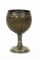 Lot 394 - An 18th century silver mounted coconut cup