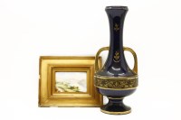 Lot 568 - A large blue glazed French vase