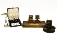Lot 356 - A set of six silver and enamel cocktail sticks