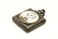 Lot 327 - A Swiss square steel cased watch