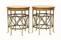 Lot 873 - A pair of Empire style circular occasional tables
