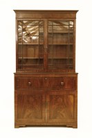 Lot 838 - A mid 19th century mahogany secretaire bookcase