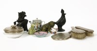 Lot 412 - A four piece silver dressing table set