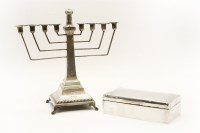 Lot 391 - A 20th century silver menorah