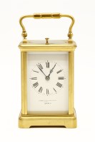 Lot 405 - A gong striking brass carriage clock