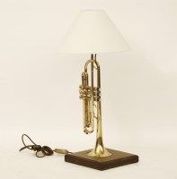 Lot 619 - A 20th century trumpet table lamp