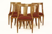 Lot 821 - A set of five early 19th century Italian walnut dining chairs