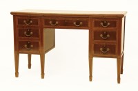 Lot 798 - An Edwardian mahogany and boxwood strung writing table