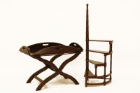 Lot 849 - A mahogany butlers tray on folding stand