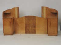 Lot 813 - An Art Deco burr walnut and maple bedroom suite