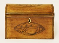 Lot 418A - A George III inlaid satinwood tea caddy