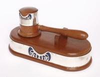 Lot 267 - Seven wooden gavels with applied 'G' motifs