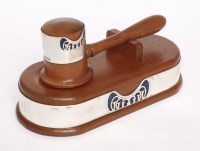 Lot 268 - Seven wooden gavels with applied 'G' motifs