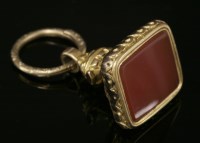 Lot 23 - A gold cased cornelian seal