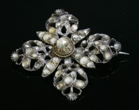 Lot 9 - A Georgian jargoon or colourless zircon quatrefoil brooch