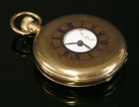 Lot 493 - A 9ct gold half hunter side wind pocket watch