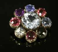 Lot 8 - A late Georgian harlequin gem set cluster brooch