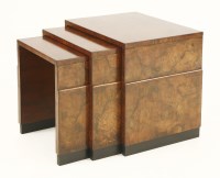 Lot 145 - An Art Deco walnut nest of three tables
