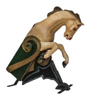 Lot 25 - A carved wood fairground horse bracket projection
