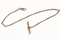 Lot 44 - A silver and gold two colour curb link Albert