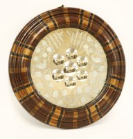 Lot 4 - A sorcerer's multi-convex and etched circular wall mirror